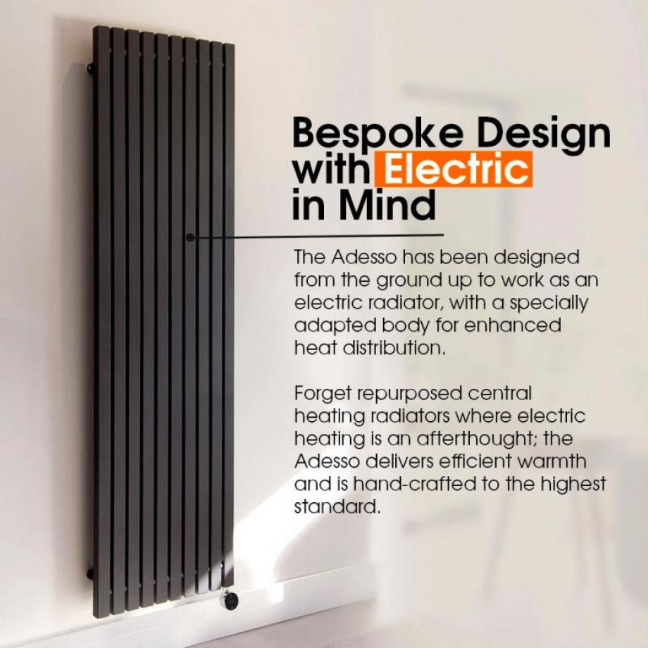 Adesso iQ WiFi Vertical Designer Electric Radiator 1200w - Black | The ...